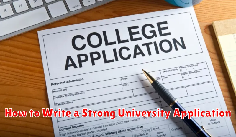 How to Write a Strong University Application